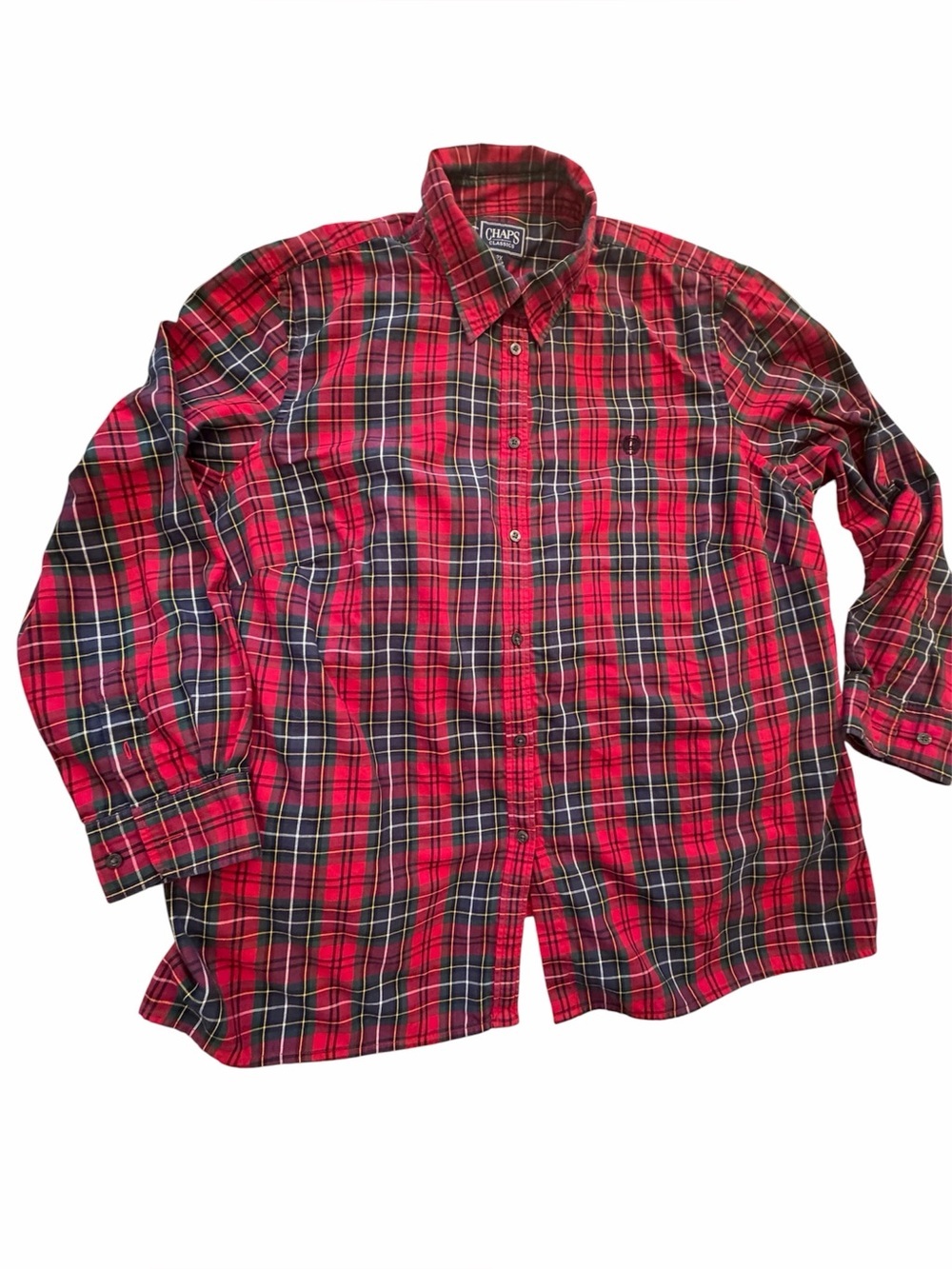 Chaps Women’s Red Plaid Button-Down Shirt-Size 2X
